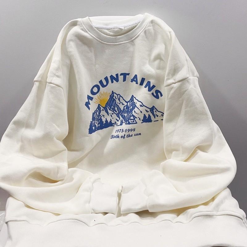 Áo sweater mountains ảnh thật unisex