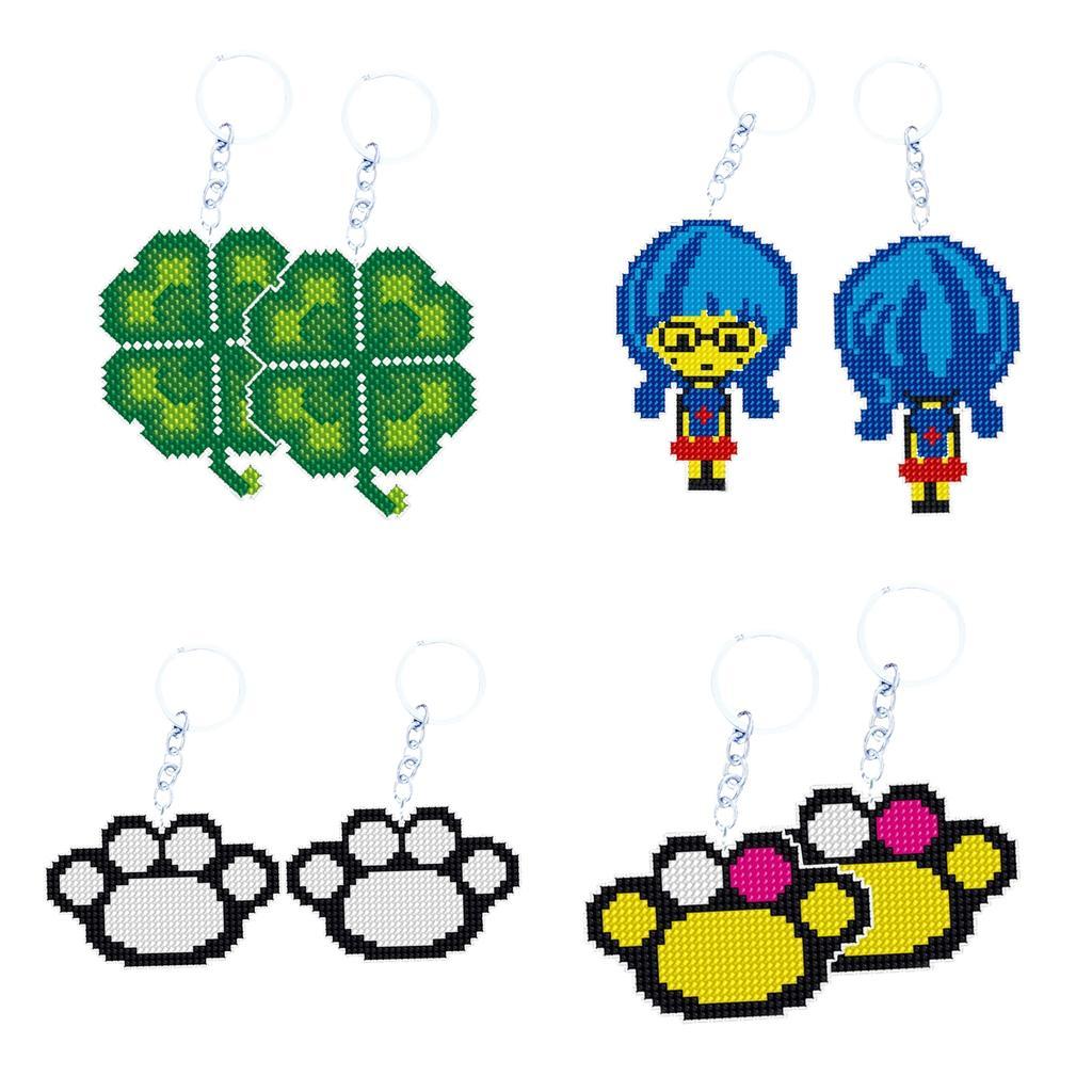 Hand Embroidery Starter Kits DIY Keychain Cross Stitch