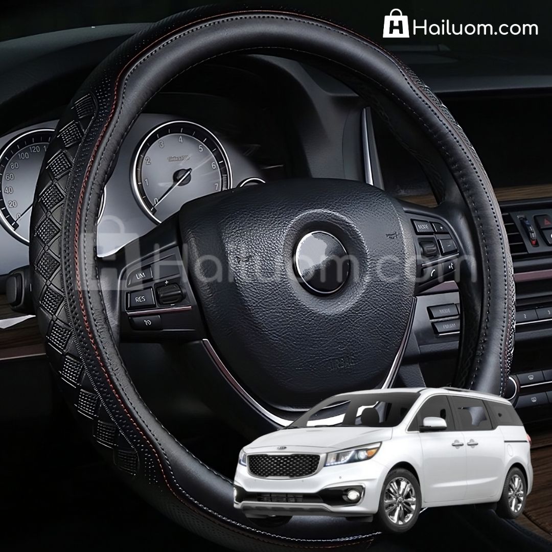 Bọc Vô Lăng ô tô cho KIA SEDONA Da Thật Cao Cấp 4 Mùa