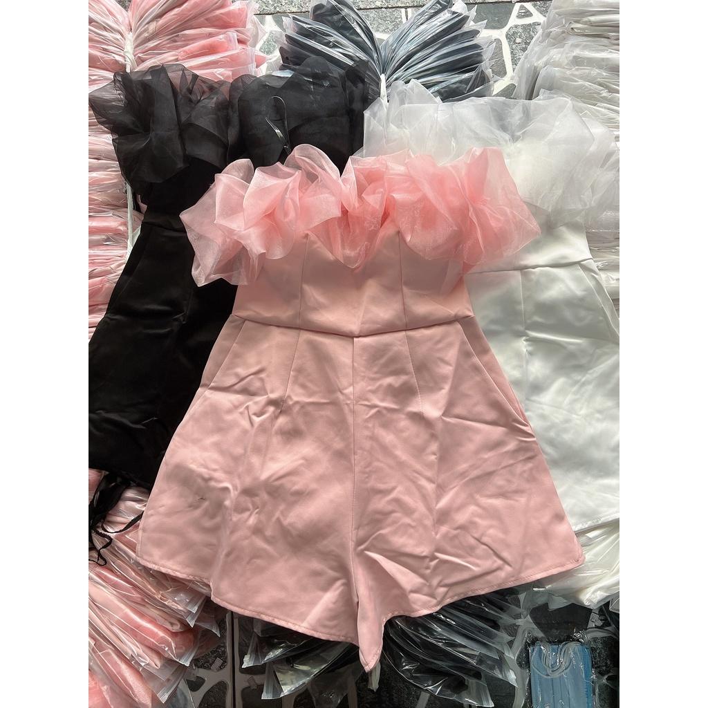 ĐẦM JUMPSUIT TAPTA ỐNG CÚP NGỰC PHỐI TƠ BÈO CHUẨN THIẾT KẾ Y HÌNH LUN CÁC NÀNG ƠI