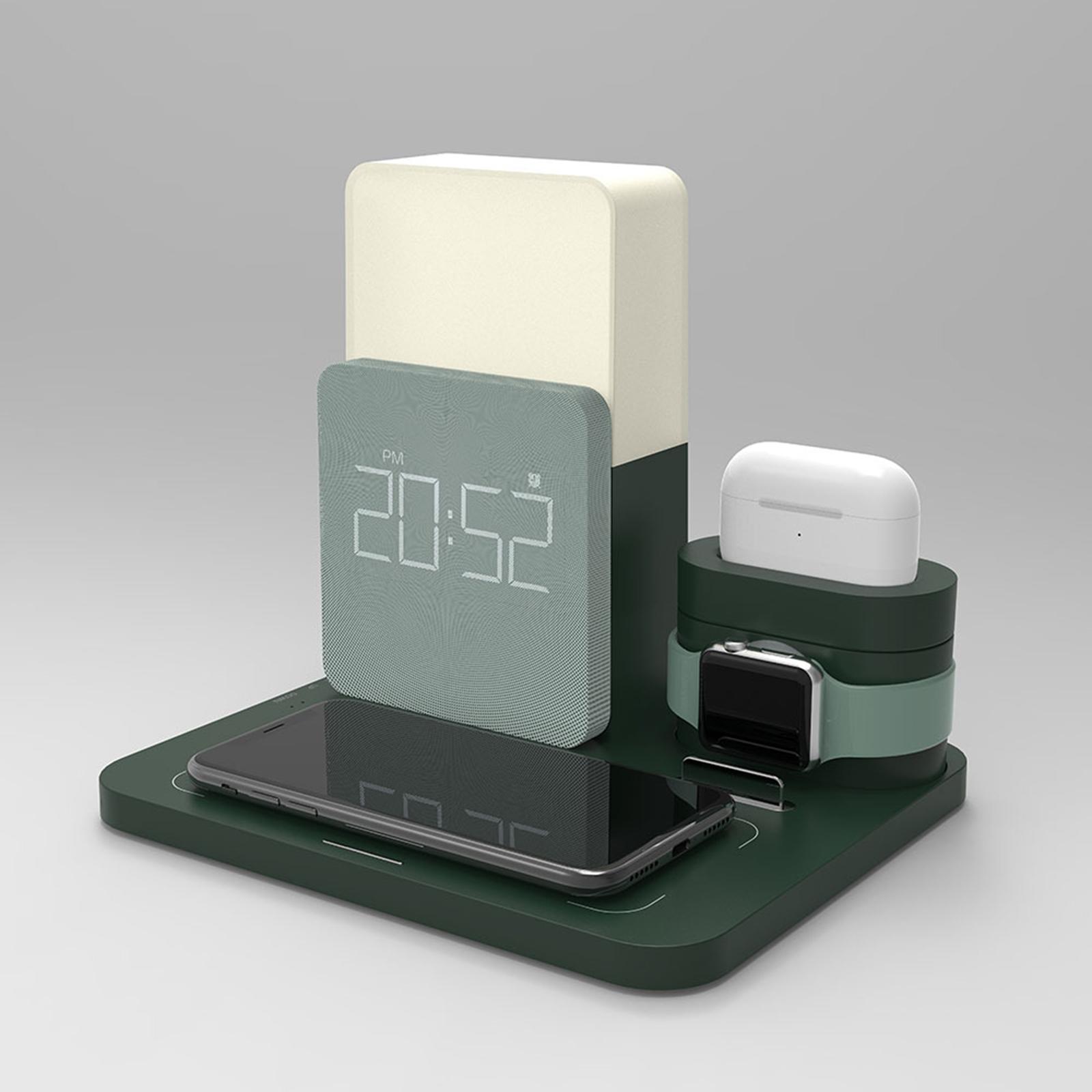Wireless Charging Dock Wireless Charger Night light Clock For iPhone