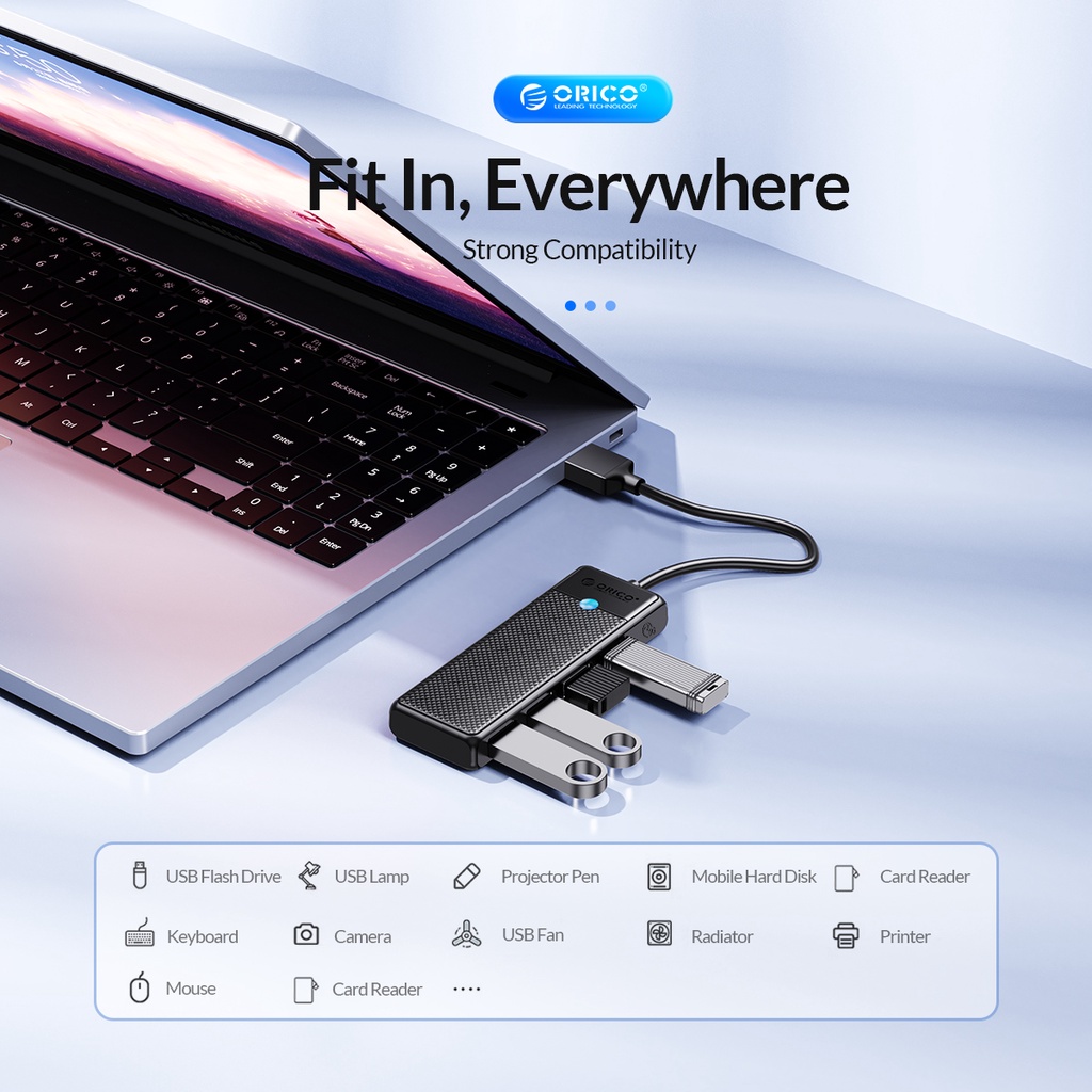 Bộ chia Hub USB ra 4 cổng USB 3.0 Orico PAPW4A-U3 - Hàng chính hãng
