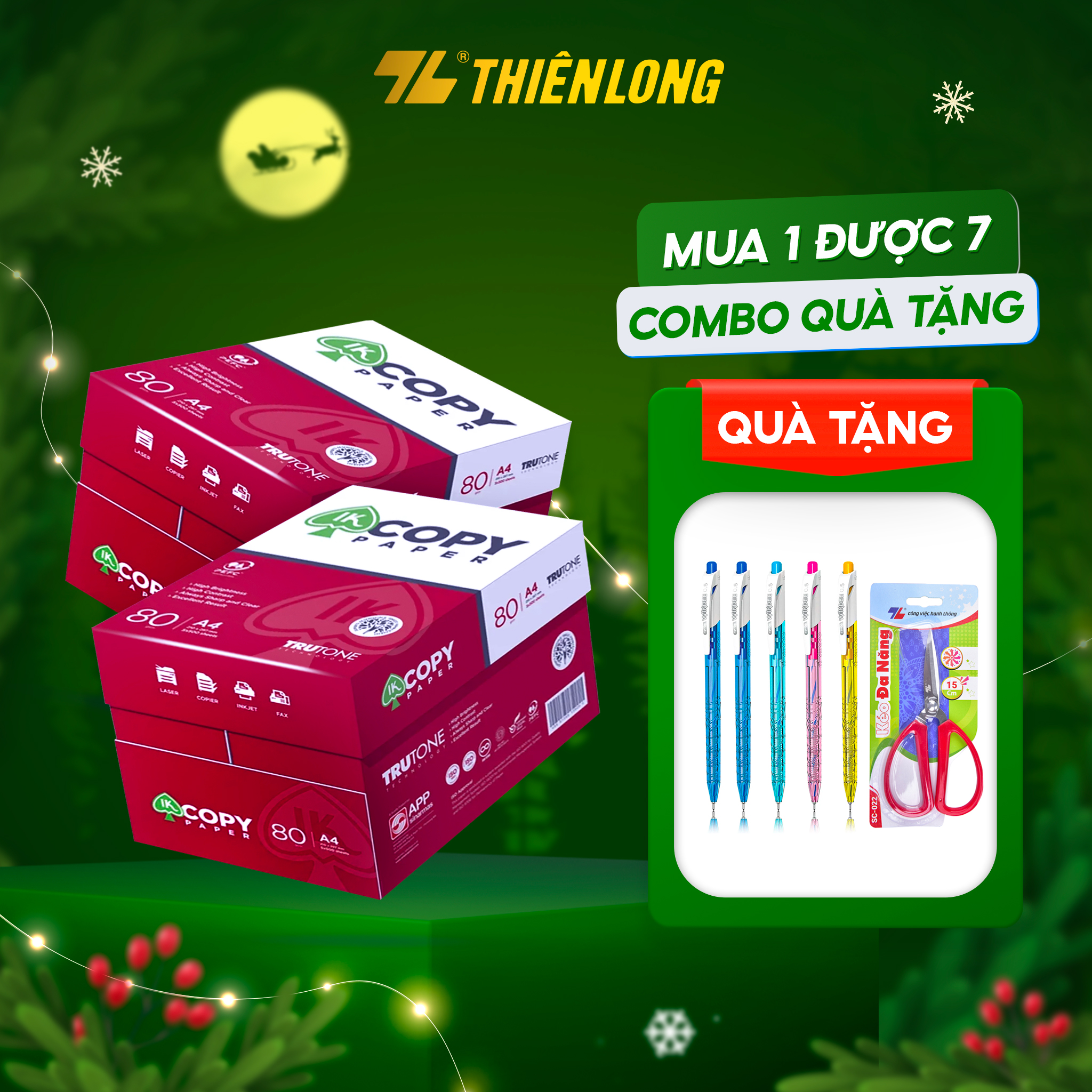 Combo 10 Ream Giấy A4 80 Gsm Ik Copy 500 Tờ - Hàng Nhập Khẩu Indonesia