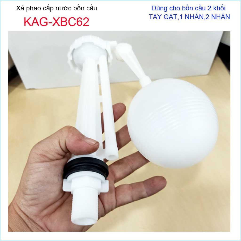 Cụm phao cấp nước bồn cầu KAG-XBC62A, cột cấp nước cho xí bệt hình trái bóng nhựa 100% lắp vừa 99% các loại cầu