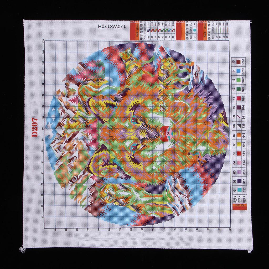 Dimensions Stamped Cross Stitch Kits for Beginner Wolf Pattern 14CT 15x15''