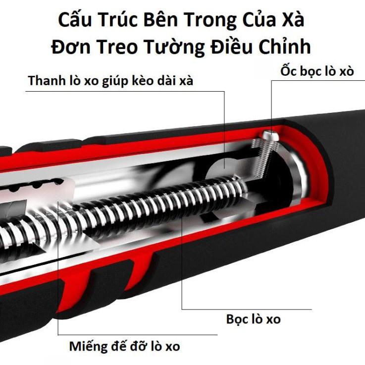 DODODIOS Thanh tập xà đơn treo tường gắn cửa nhiều cỡ từ 62-150cm tùy chỉnh phù hợp tập gym tại nhà tăng cơ bắp