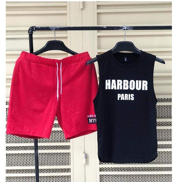 Hình ảnh Đồ bộ nam mặc nhà in HARBOUR PARIS chất cotton 4 chiều vải đẹp