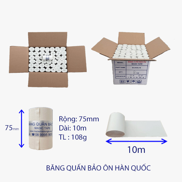 Combo 3 cuộn Băng quấn bảo ôn - Si quấn 7.5cm*10m