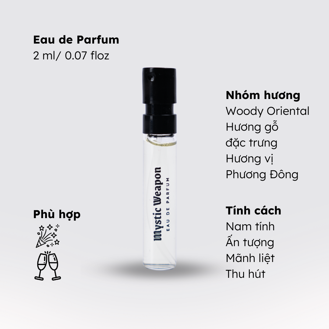 Nước hoa nam Morra No.27 (Mystic Weapon) dạng xịt 2ml nguyên liệu Pháp hương gỗ và thảo mộc ấn tượng, mãnh liệt, thu hút lưu hương thơm lâu