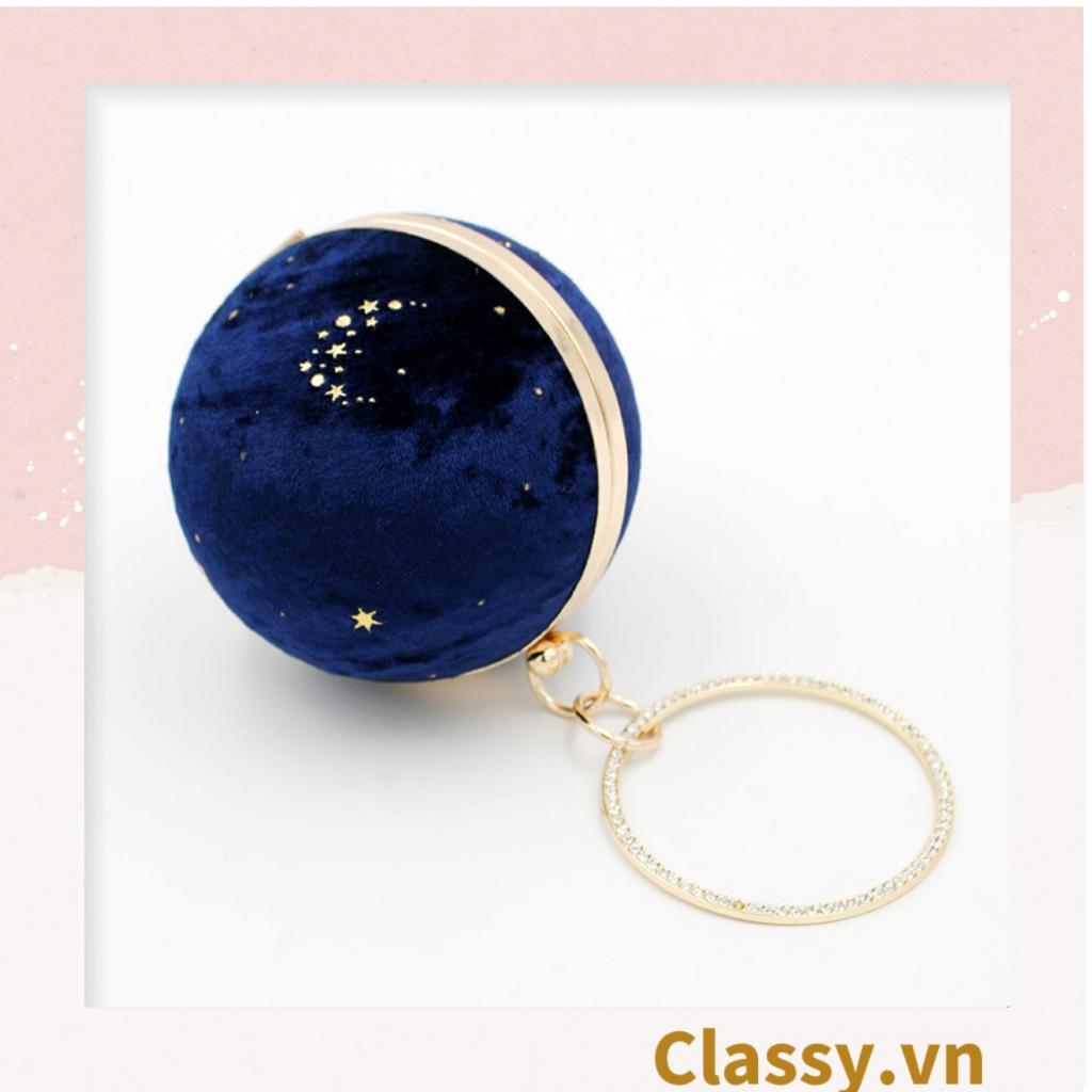 Clutch Classy tròn cầm tay ánh sao nhiều màu thời trang thời thượng dành cho nữ T1191