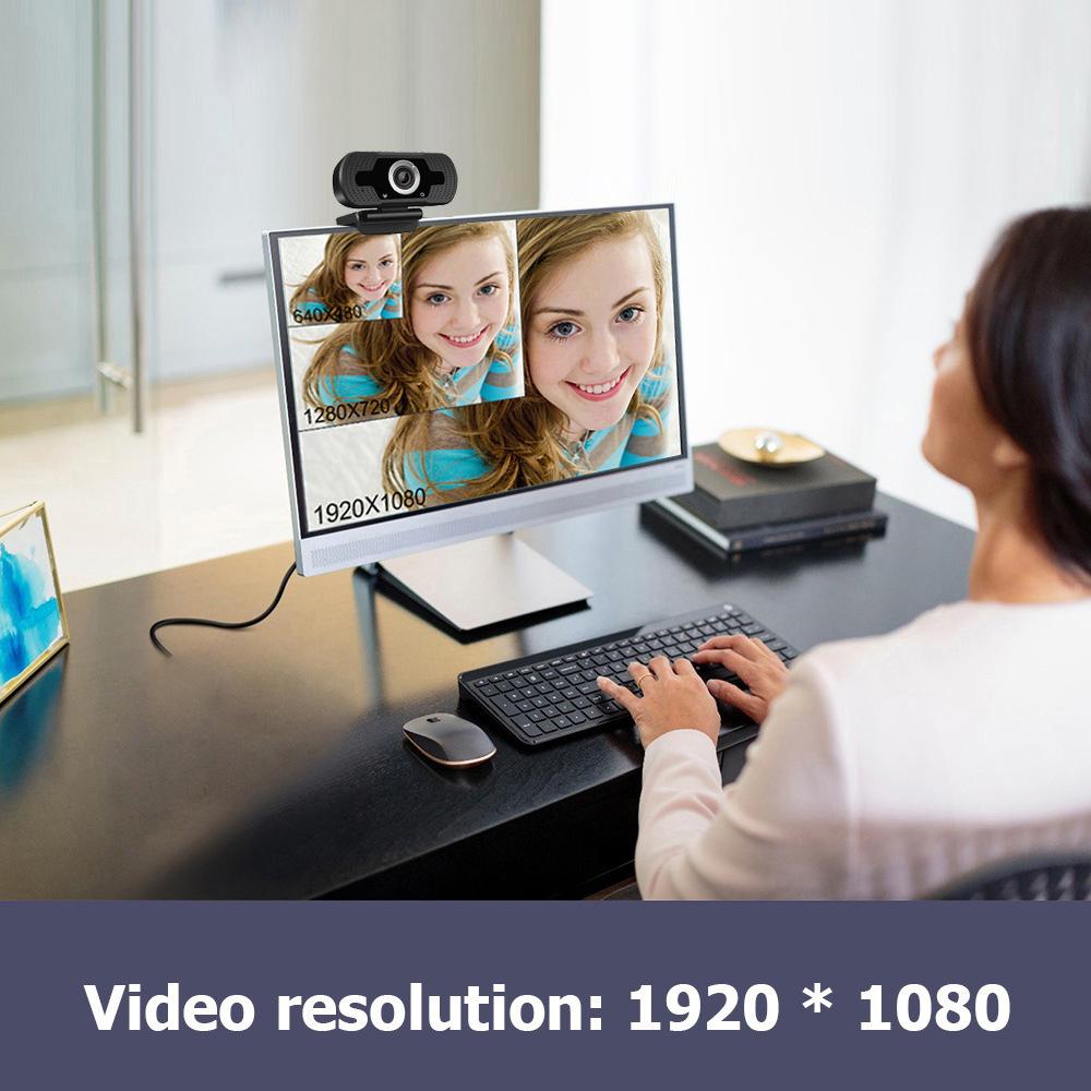 Webcam HD 1080P USB Clip-on PC Web Lấy nét tự động Micrô tích hợp để phát trực tiếp