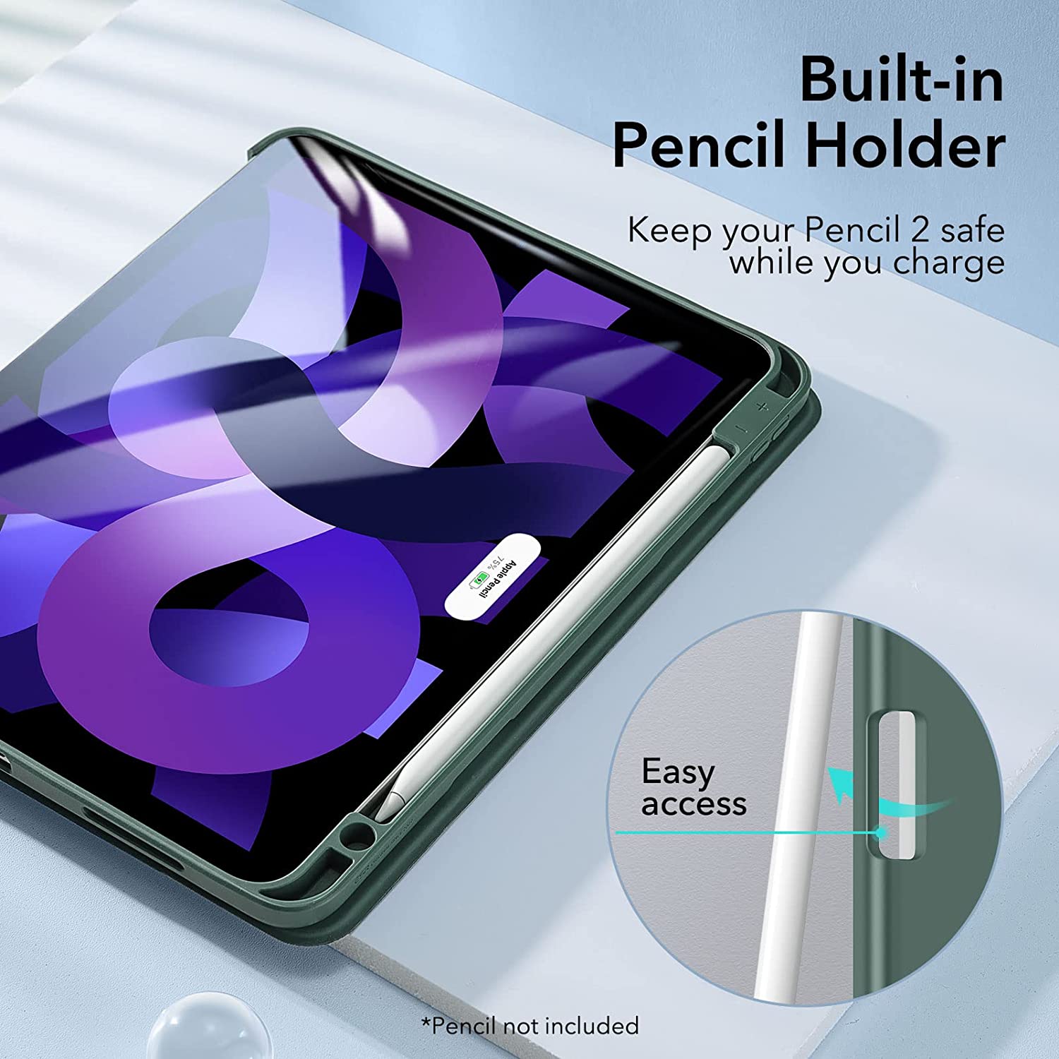 Bao da dành cho iPad Air 5 2022 10.9 Inch ESR Rebound Pencil Case - Hàng Chính Hãng