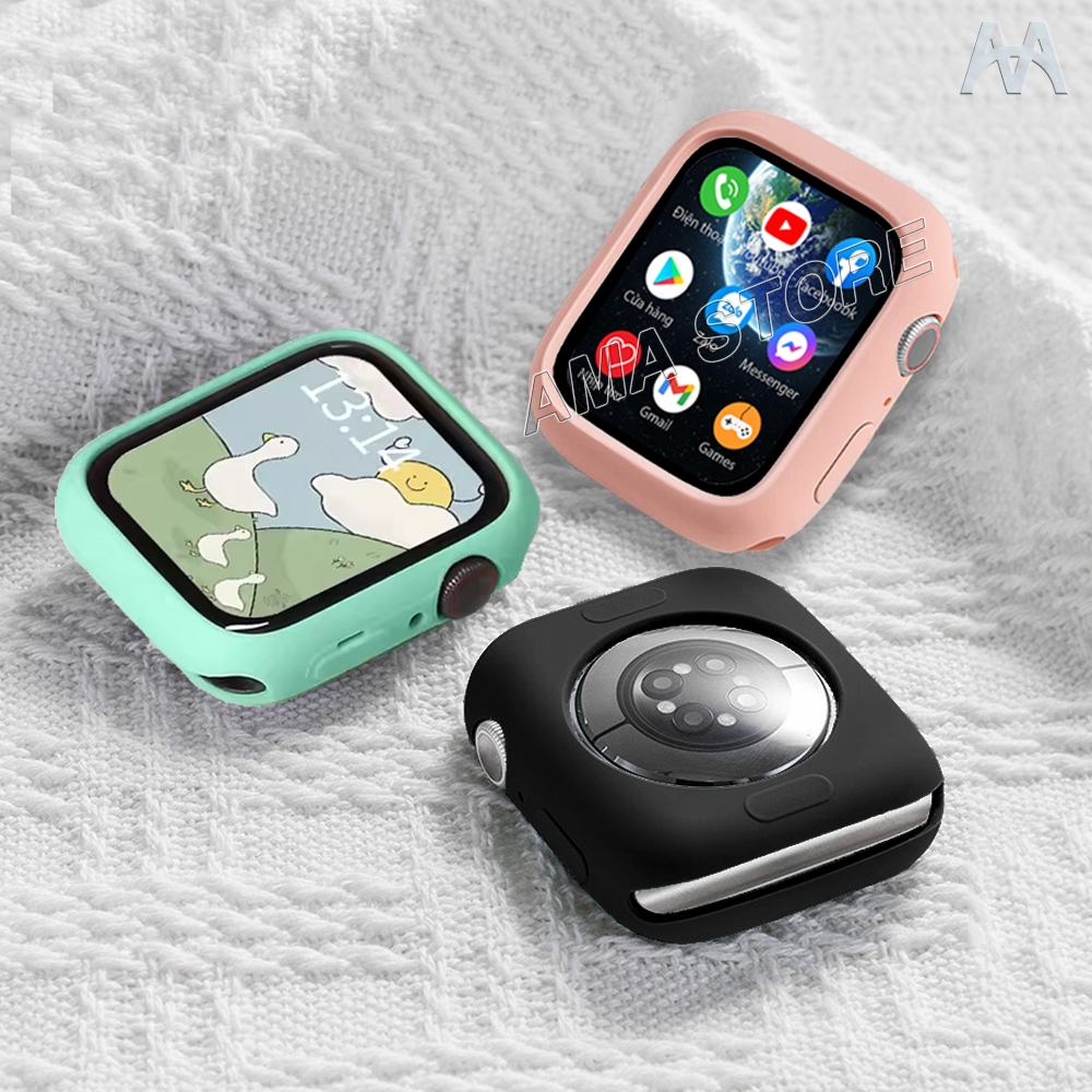 Ốp Đồng hồ Thông minh dành cho App Watch 8 Iwatch7se CD99 S9 S16 chất liệu Silicone Chống va đập trầy xước Hàng nhập khẩu