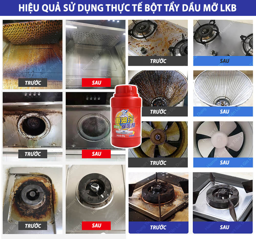 Bột Tẩy Cặn Dầu Mỡ INOX Nhà Bếp LKB Hộp 268g Tẩy Dầu Mỡ Xoong Nồi Đa Năng Hiệu Quả Tiện Lợi