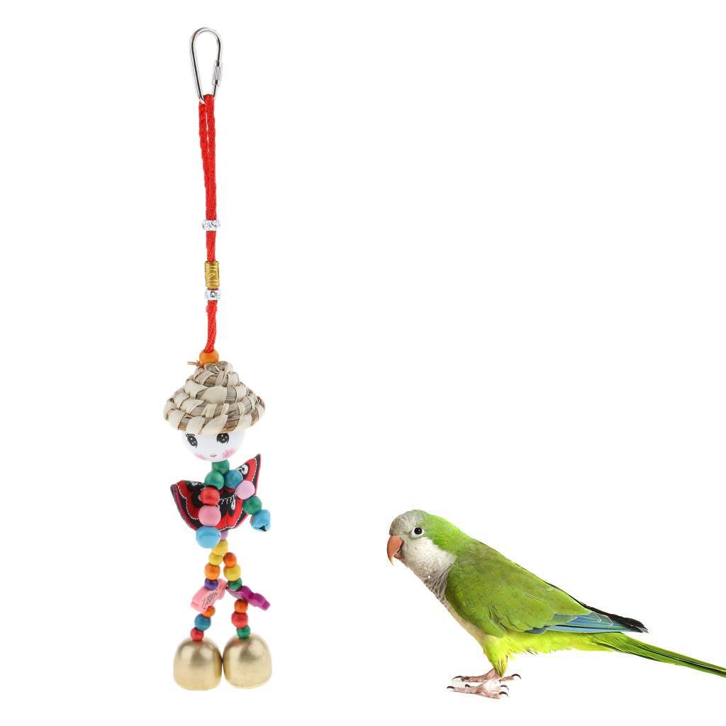 Doll Bird Parrot Chew Toy for Rabbit Hamster Guinea Pig Parakeet Cockatiels