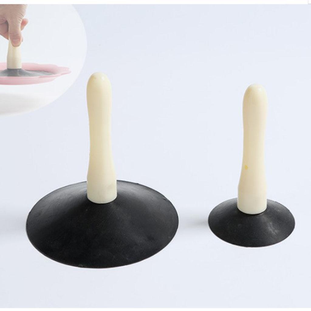 3X Plastic Pottery Dipping Tool Glazing Ware Suction Cup for DIY Handicrafts