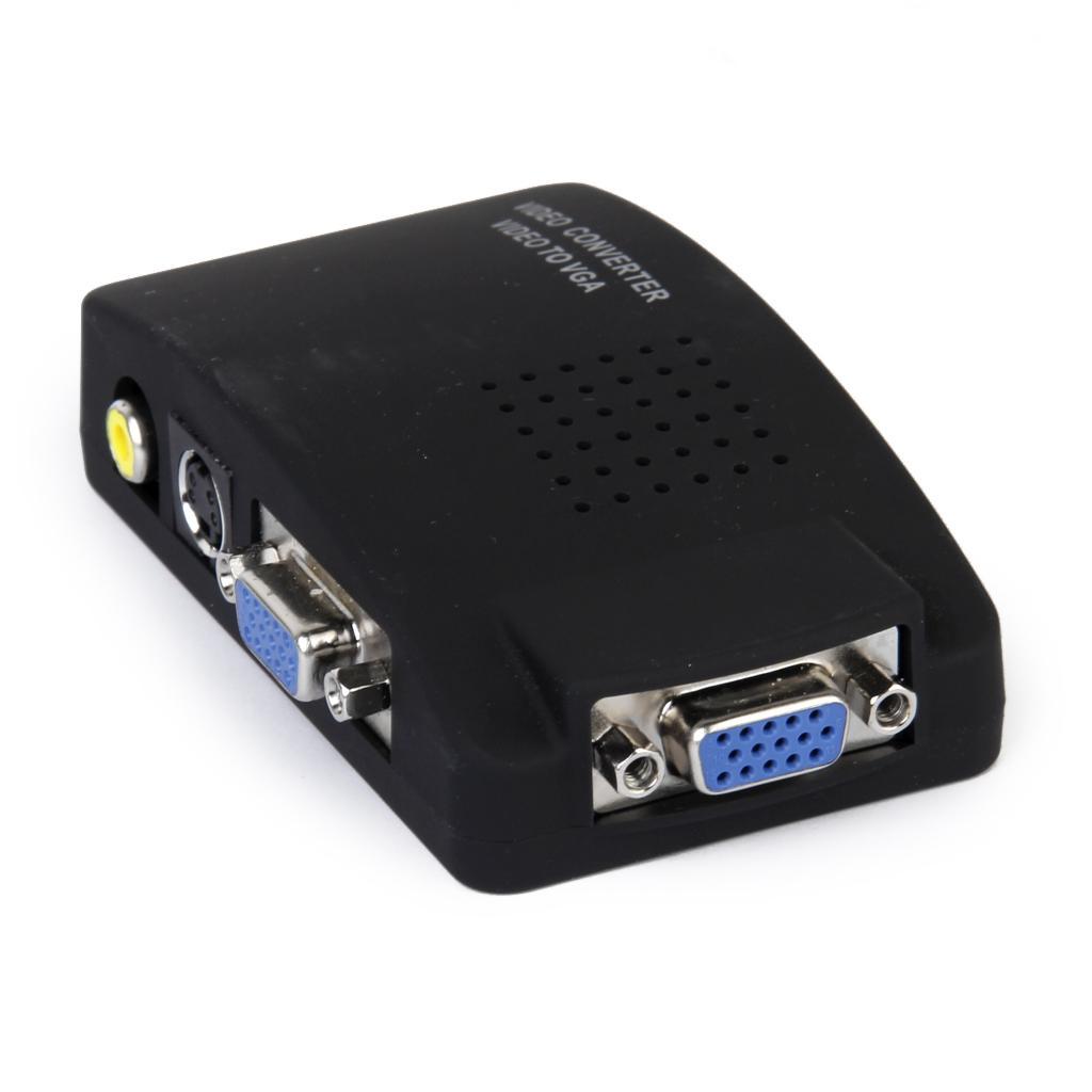 CCTV AV Composite S-video VGA To PC VGA LCD Converter Adapter - EU Plug