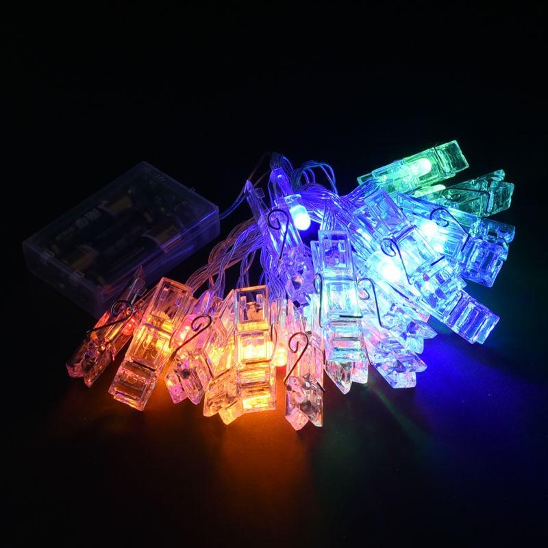 Creative Lamp Clip Chains Flash Photo Wall Decoration Lamp for Birthday