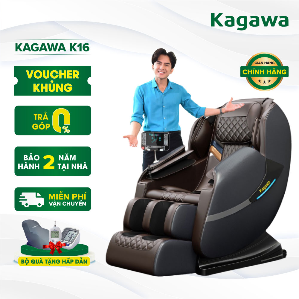 Ghế massage toàn thân Kagawa K16 đa chức năng, công nghệ quét AI thông minh, tự động dò tìm huyệt đạo