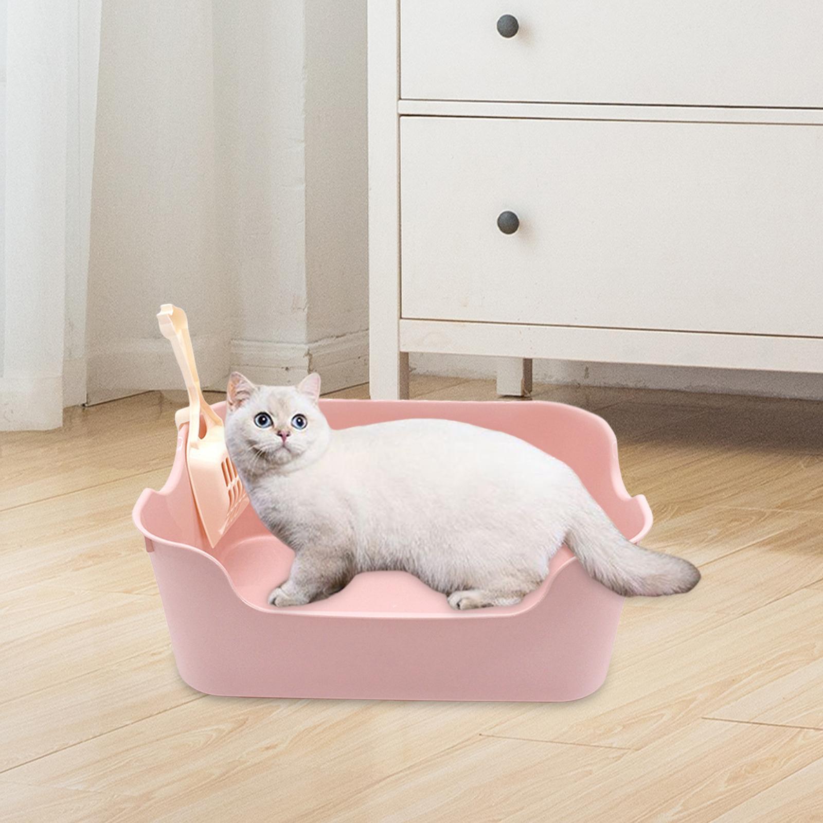 Cat Litter Box for Rabbit with Cat Litter Shovel Splashproof Pet Litter Tray