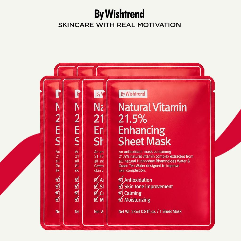 7 By Wishtrend mặt nạ giấy Natural Vitamin 21.5% Enhancing Sheet Mask 23ml