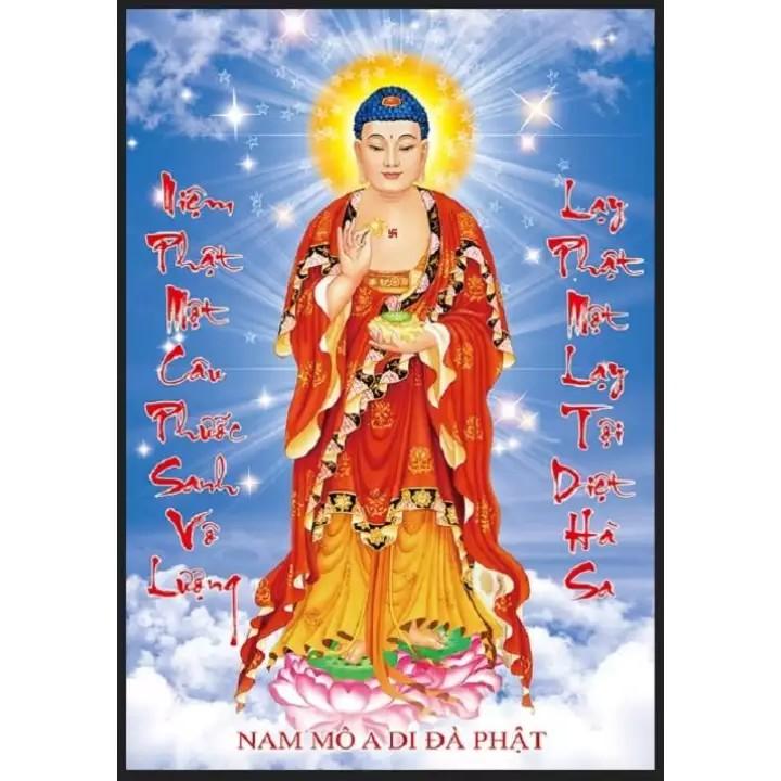 Tranh đá Phật A Di Đà LG1391 - kích thước: 50 * 72cm.
