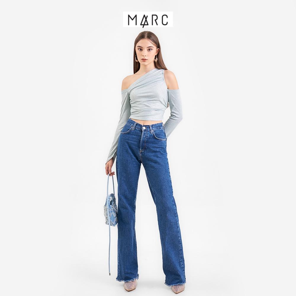 Áo kiểu nữ MARC FASHION croptop tay dài cutout vai nhún eo FANT112622