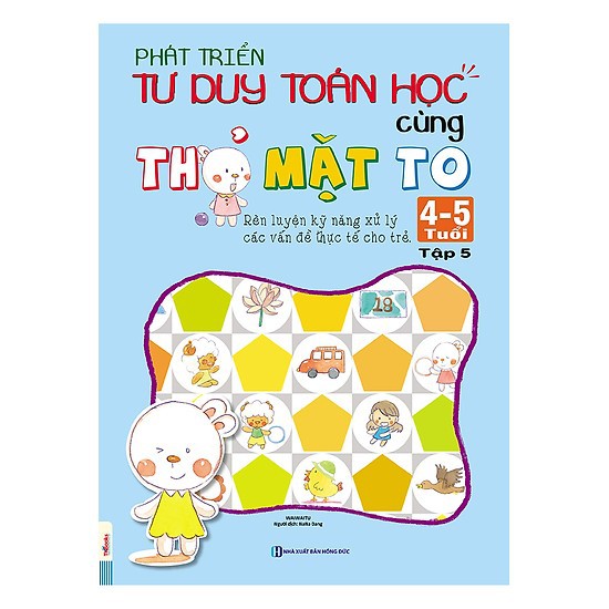 Combo 4 Cuốn Sách Phát Triển Tư Duy Toán Học Cùng Thỏ Mặt To ( 4-5 Tuổi ) tặng kèm bút chì