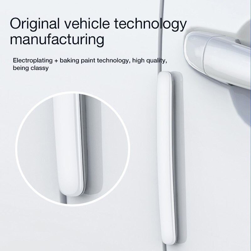 Bộ 4 miếng dán cửa xe ô tô chống trầy Baseus Streamlined Car Door Bumper Strip - Hàng Chính Hãng