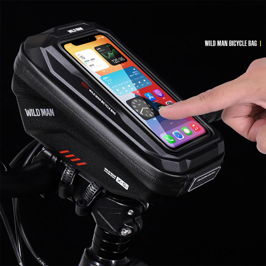 Bike Phone Front Frame Bag Bicycle Bag Waterproof Bike Phone Mount Top Tube Bag Bike Phone Case Holder Accessories Cycling Pouch for 4.7-6.7inch Phone