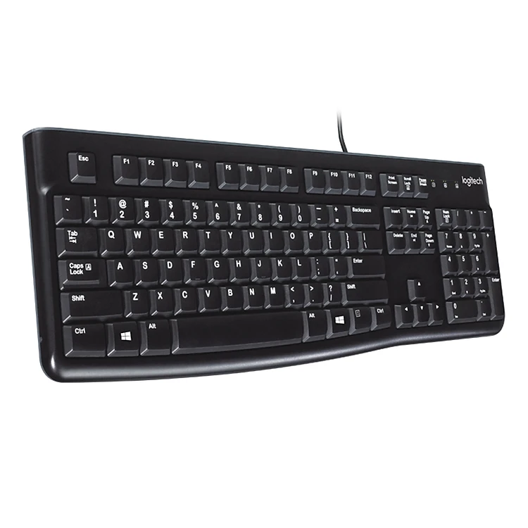 Bàn phím có dây Logitech K120 - Bền bỉ, chống tràn, có thể điều chỉnh góc độ gõ, kích thước đầy đủ có phím số - Hàng chính hãng