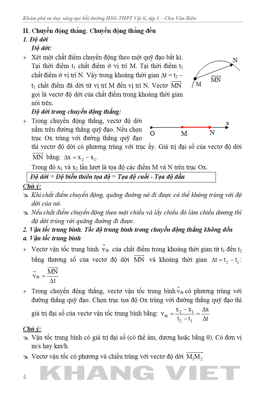 Khám Phá Tư Duy Sáng Tạo Bồi Dưỡng Học Sinh Giỏi THPT Vật Lí Tập 1_KV