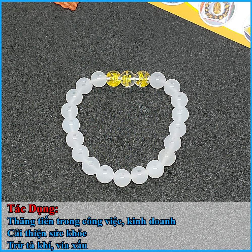 Vòng phong thủy mệnh kim dần ngọ tuất chất liệu mã não vàng - size 8 10ly cho nữ - có khai quang điểm nhãn - may mắn tài lộc - PHONG THỦY ANH VŨ