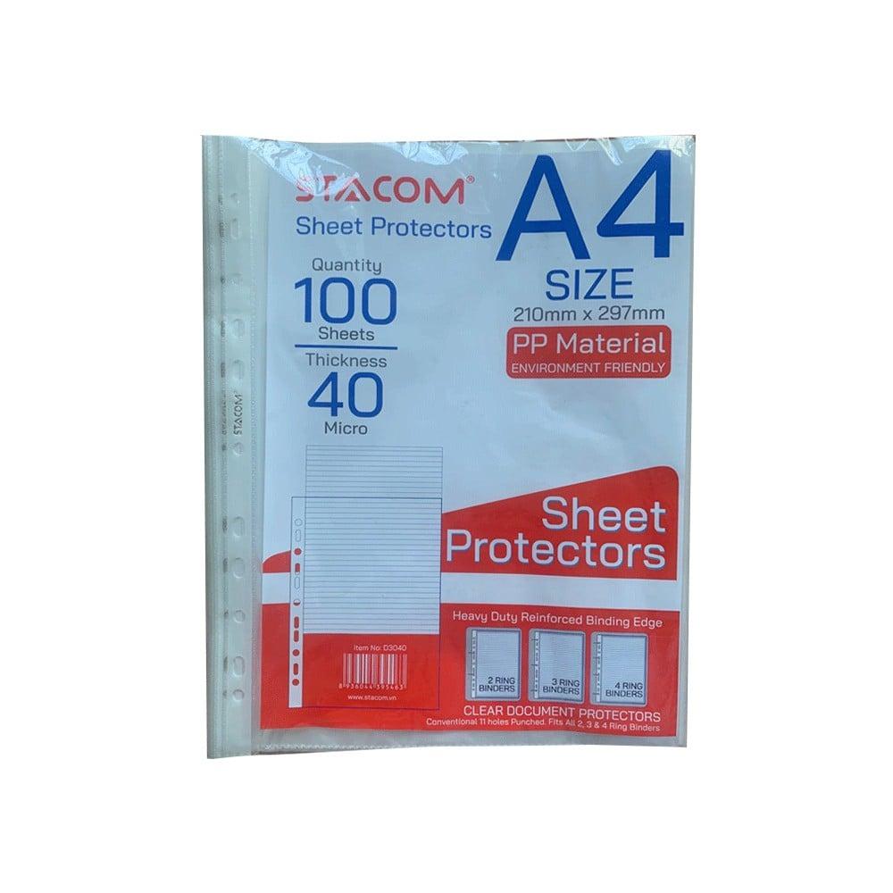 Bìa Lá 11 Lỗ Dày - 0.04mm - 210x297mm - Stacom
