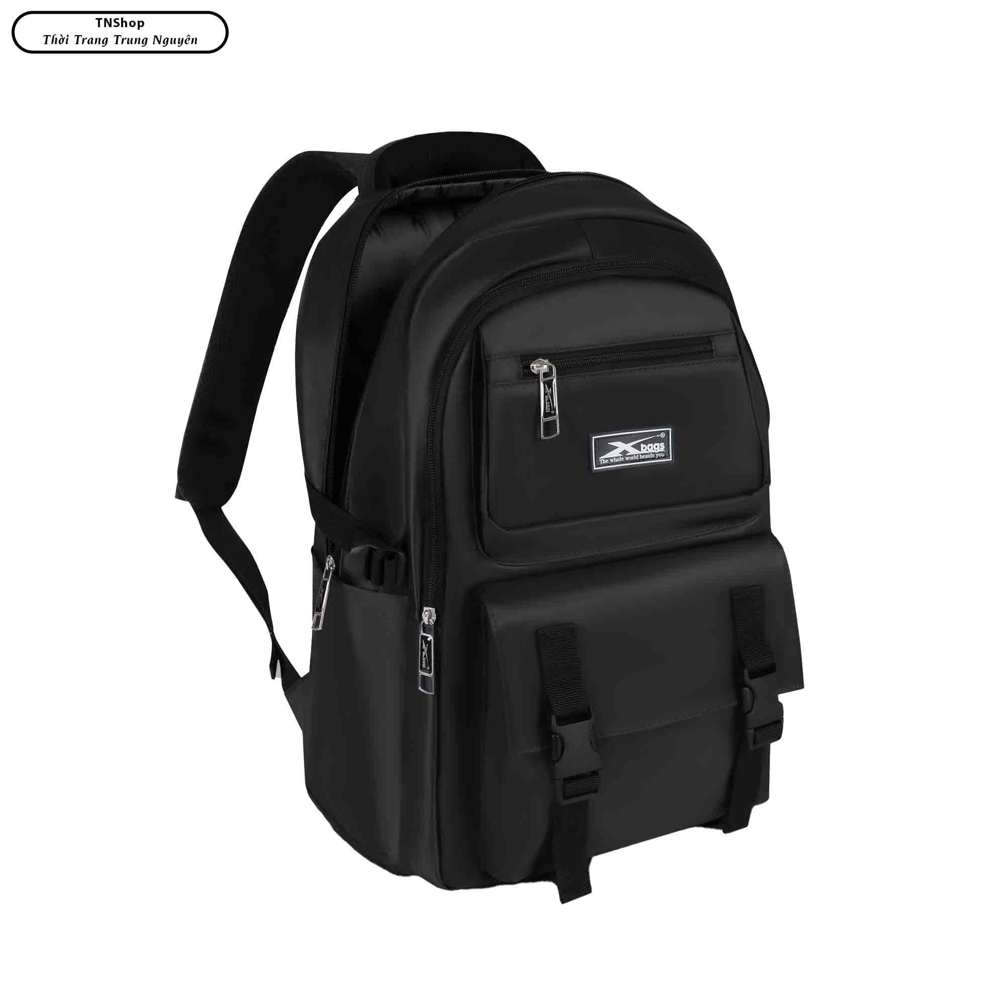Balo Học Sinh Cấp 2 Cấp 3 Xbags Black Blue XB 3203 - Balo Thời Trang, Vải Chống Nước Bền Đẹp, Nhiều Ngăn Tiện Lợi, Nam Nữ Đều Dùng Được