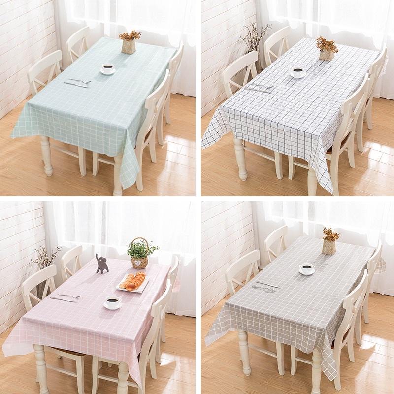 Khăn Trải Bàn PVC Không Thấm Nước/ Khăn Kẻ Nhiều Màu/ Khăn Nhựa Mềm Nhiều Size