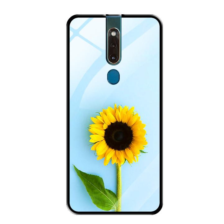 Ốp Lưng Kính Cường Lực cho Oppo F11 Pro - 0325 SUNFLOWER05 - Hàng Chính Hãng