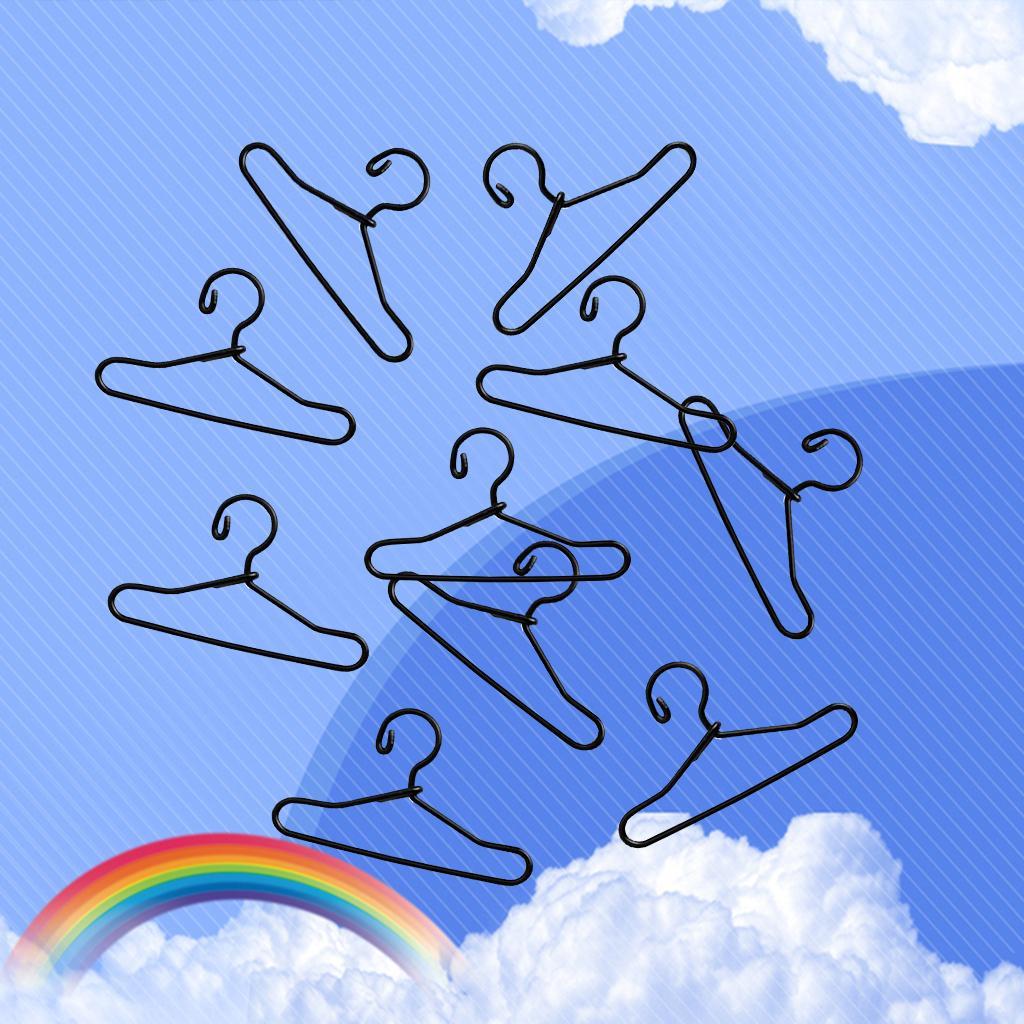 10Pcs Metal Clothes Hangers for BJD Dolls Dress Pants Gown