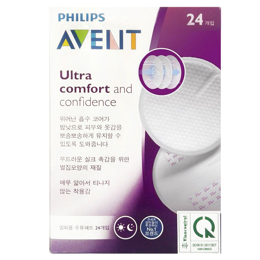 Miếng Lót Thấm Sữa Dùng 1 Lần Philips Avent (24 Miếng/ Hộp) - SCF254.24