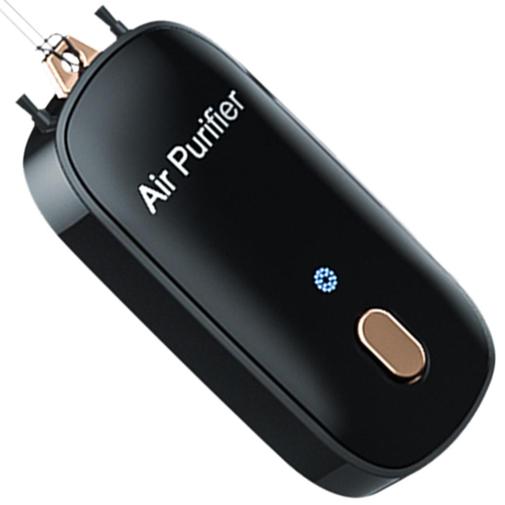 2X Portable Personal Necklace Air Purifier Wearable Freshener Air Cleaner Black