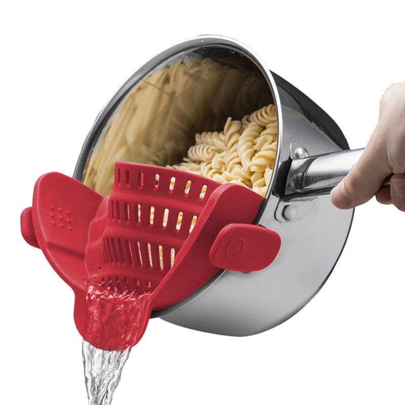 Cái lớn silicone nồi bên thoát nước giỏ mì lọc vách ngăn nồi bên thoát nước