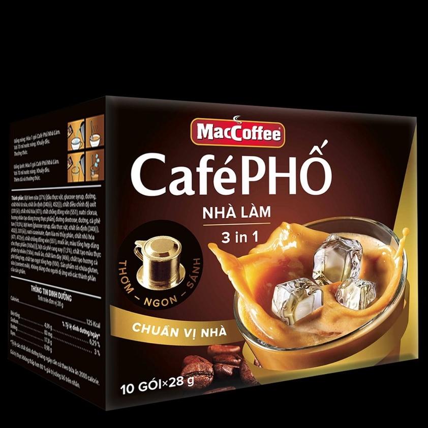 Cà phê Phố Nhà làm - MacCoffee (hộp 10 gói x 28g)