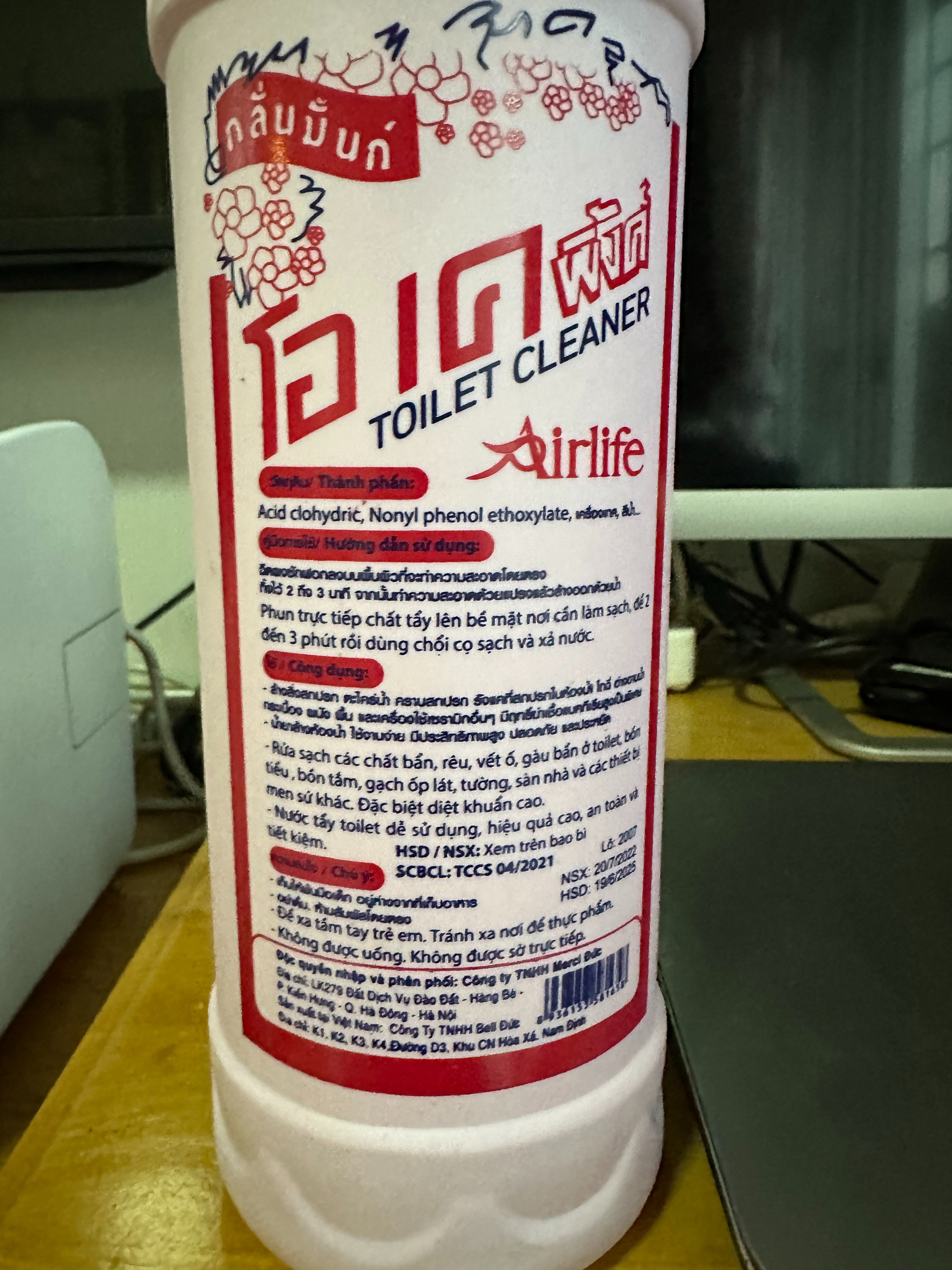Nước Tẩy Rửa Bồn Cầu Okay Pink Toilet Cleaner Thái Lan 960ml Siêu Mạnh Chỉ Cần 1 Lần Tẩy