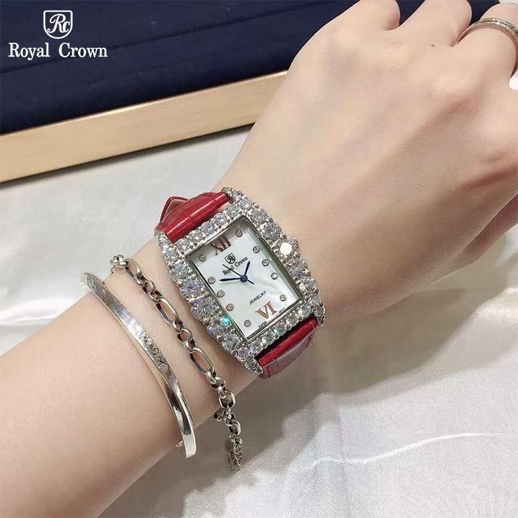 Đồng Hồ Nữ Chính Hãng Dây Da Royal Crown 6111 Chống Nước Chống Xước