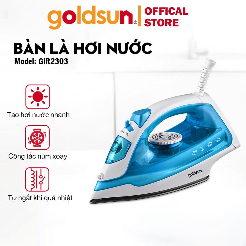 Bàn là hơi nước Goldsun GIR2303 đế nhôm đúc chống dính cao cấp - Hàng chính hãng