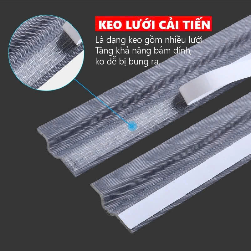 CUỘN 3 Mét Ron Chặn Khe Cửa - Chất Liệu PU Và PE Cải Tiến - Ron Chặn Khe Cửa, Chân Cửa, Khung Cửa - Ngăn Gió Lùa, Cách Âm, Chống Bụi, Ngăn Côn Trùng, Chống Thoát Khí Điều Hòa, Chống Va Đập Cửa - Hàng Chính Hãng