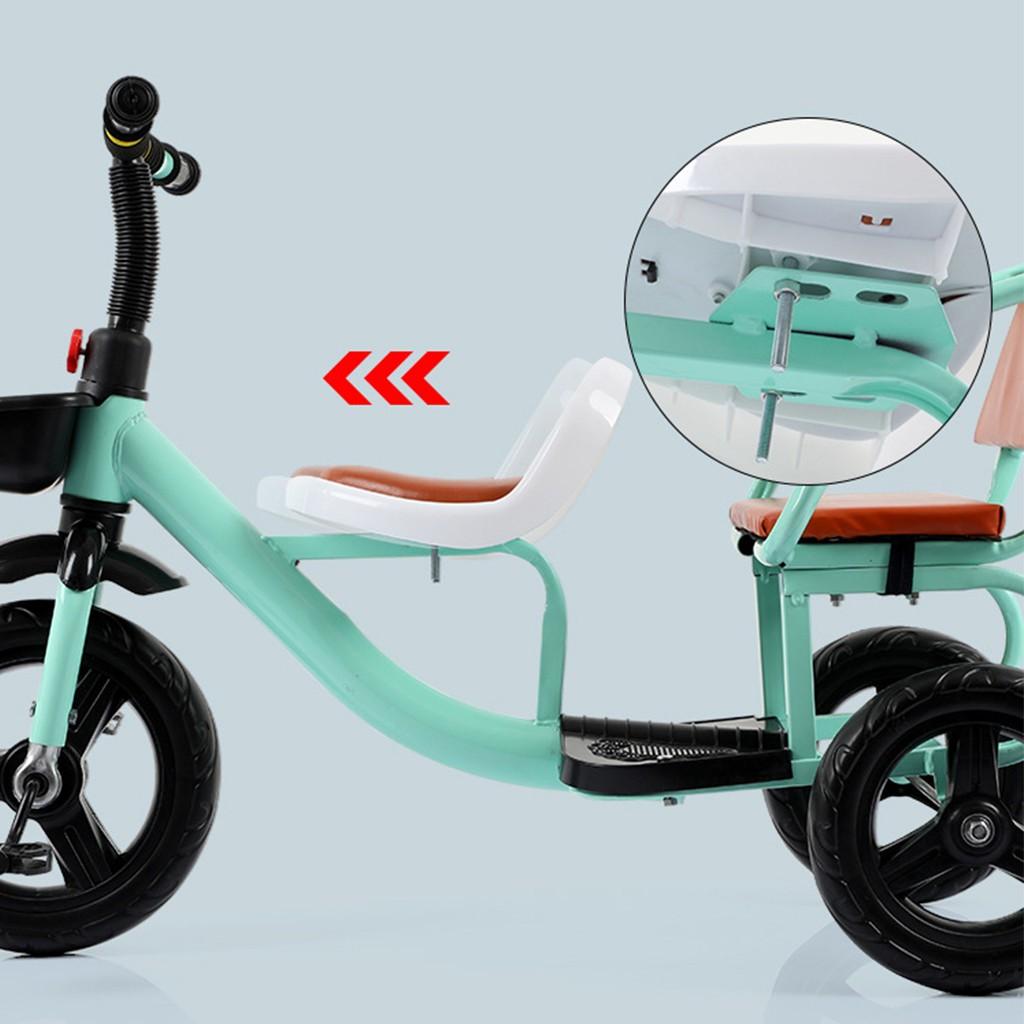 Xe đạp xích lô cho bé yên bọc da cao cấp 2 chỗ ngồi