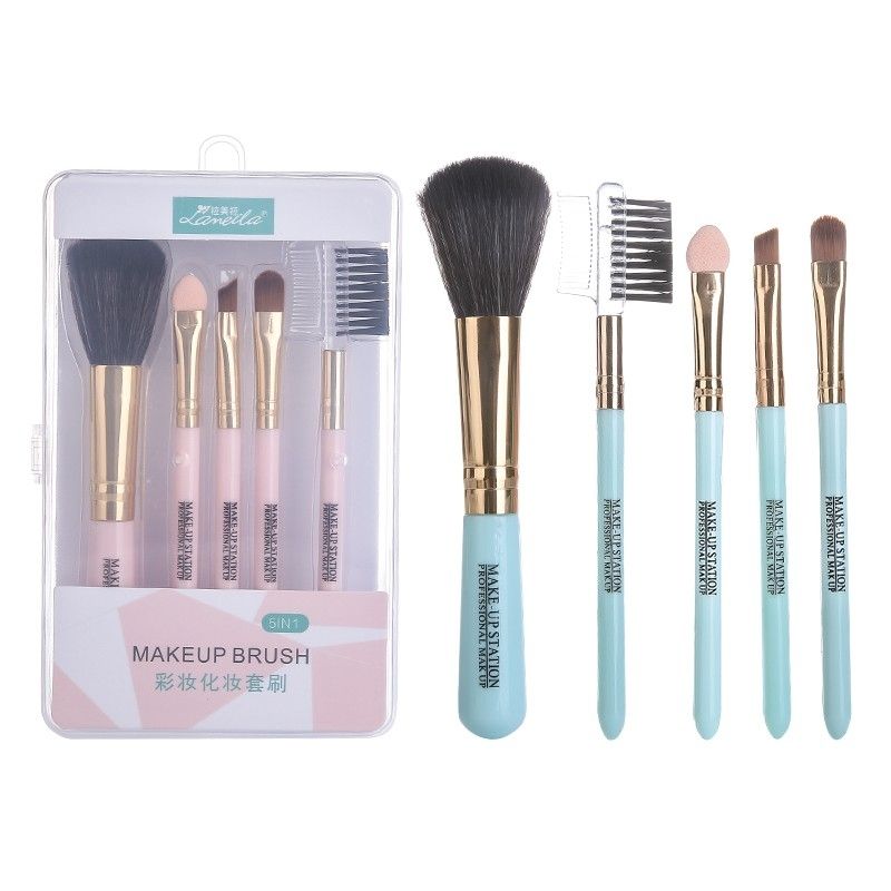 Bộ cọ trang điểm cá nhân LMLTOP MAKEUP BRUSH SET siêu mềm với tone màu cực kì dễ thương, thích hợp bỏ túi mang đi học, đi làm, đi du lịch tiện lợi - Giao màu sắc thân cọ ngẫu nhiên