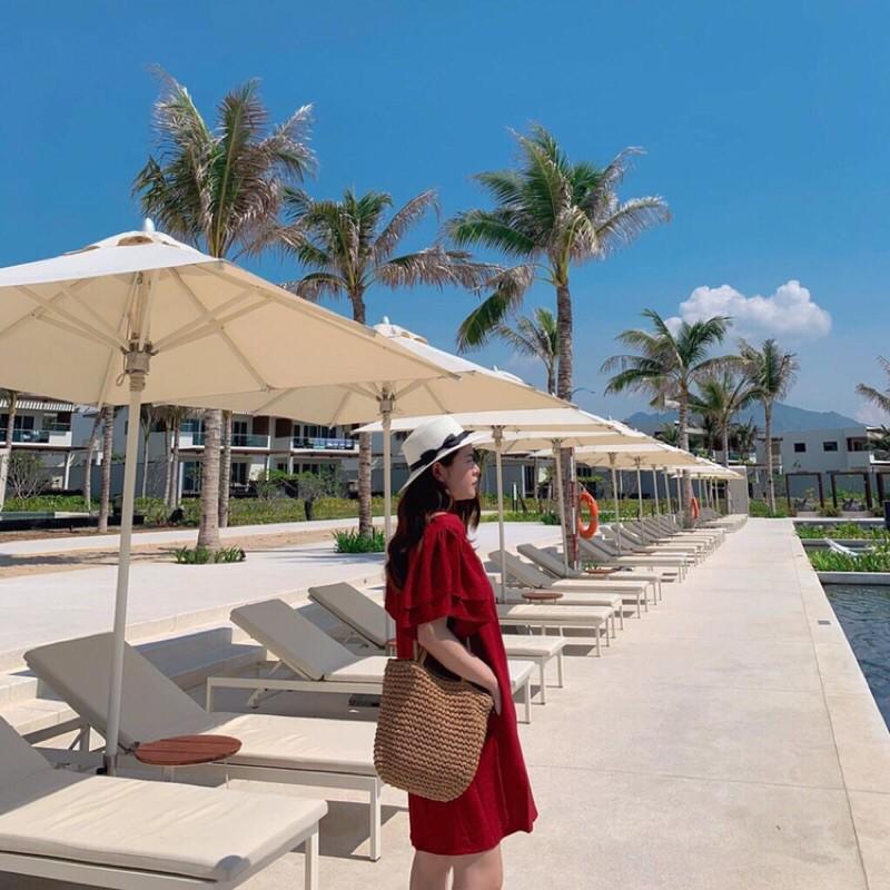 Đầm suông cổ V tay bèo có 3 màu