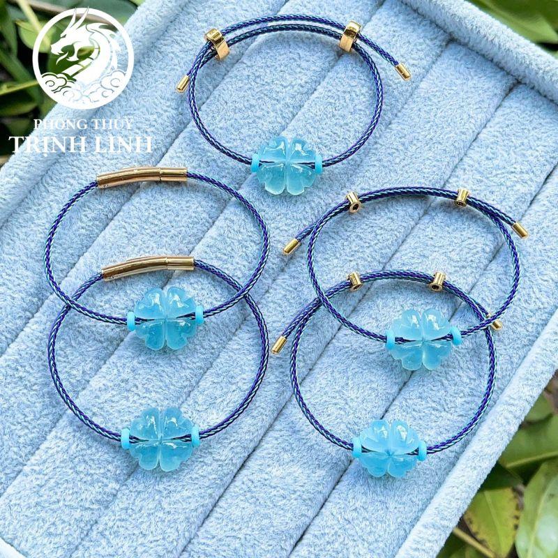 VÒNG TAY CỎ BỐN LÁ XANH BIỂN